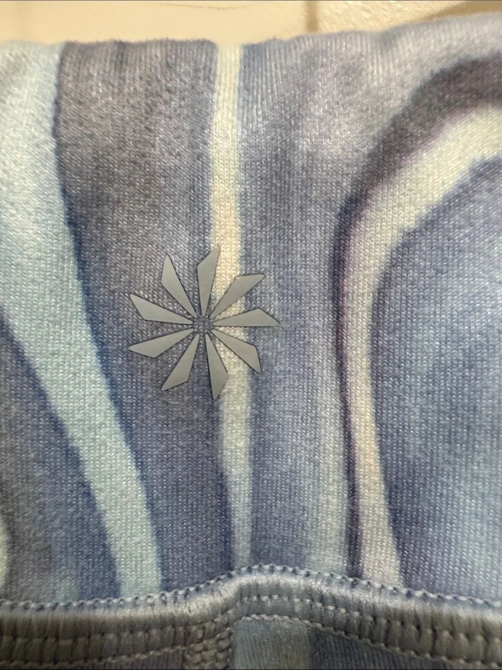 ATHLETA GIRL TANDOM TANK IN DAYDREAM BLUE & MATCHING MARBLE LEGGINGS SIZE SMALL